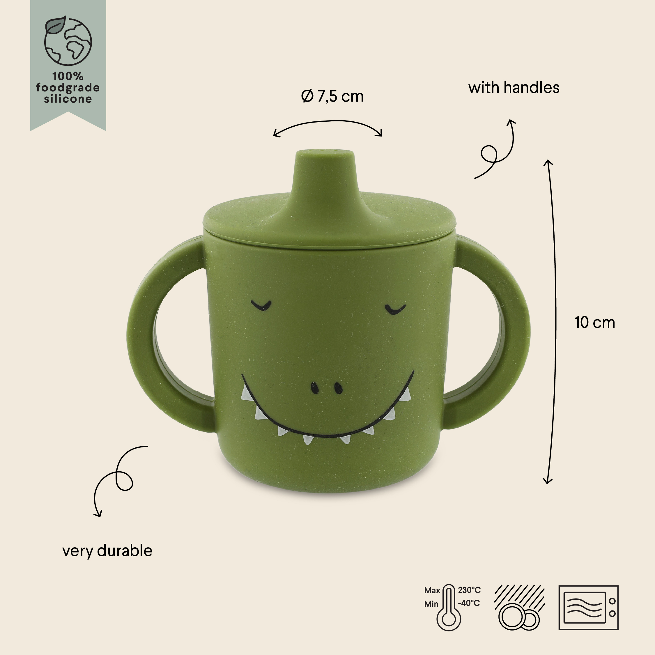 Tasse d'apprentissage en silicone - Mr. Dino